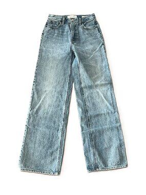 Aritzia Denim Forum The Farrah High Rise Wide Leg Baggy Zip Fly Jeans Size 25